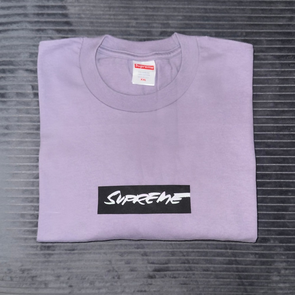 Supreme Futura Box Logo Tee Shirt, dusty purple, short sleeve
